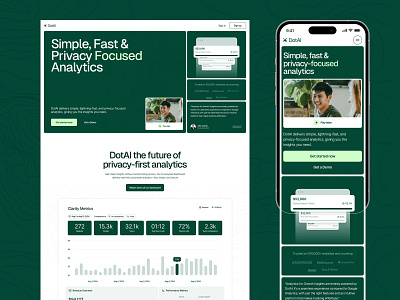 DotAI- Saas Landing Page admin panel analytics charts dashboard design graphs interface landing page product saas system table ui ux web web design webdesign website