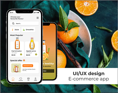 Fresh Food Delivery App - UX/UI app design delivery app delivery juice e commerce ecommerce app fresh juice fresh juice app healthy juice juice app prototype ui design smoothie ux