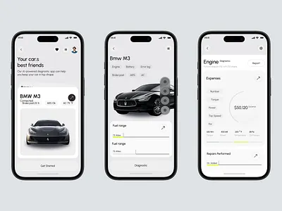 AI-Powered Car Issue Diagnostic App ai android apple auto bmw car chatgpt diagnostic efficiency ios maintenance midjourney product service technology transportation ui ux vehicle