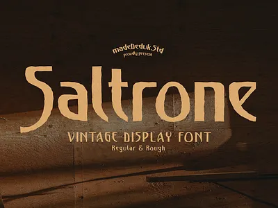 Saltrone Display Font badges barber bold brandidentity decorative display font fashion groovy headline ligature logotype monoline retro rough stylish tattoo typography unique vintage wedding