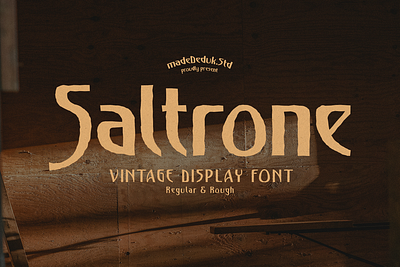 Saltrone Display Font badges barber bold brandidentity decorative display font fashion groovy headline ligature logotype monoline retro rough stylish tattoo typography unique vintage wedding