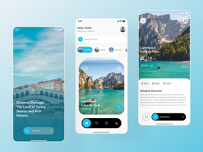 Travel Mobile App booking design mobile app mobile ui modern app ui tour tourism tourist travel travel agency travel app trip ui ui design uiux ux