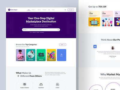 Digital Marketplace Website audio book digital marketplace digital marketplace website e book e commerce ecommerce graphics template landing page marketplace online service online shopping online store pdf book shasanko creations shop startup ui ux web design website