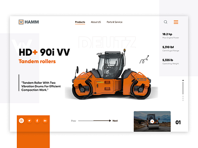 HAMM- Tandem Rollers Hero Section Website Design clean design derby design hammm homepage landing page landingpage site