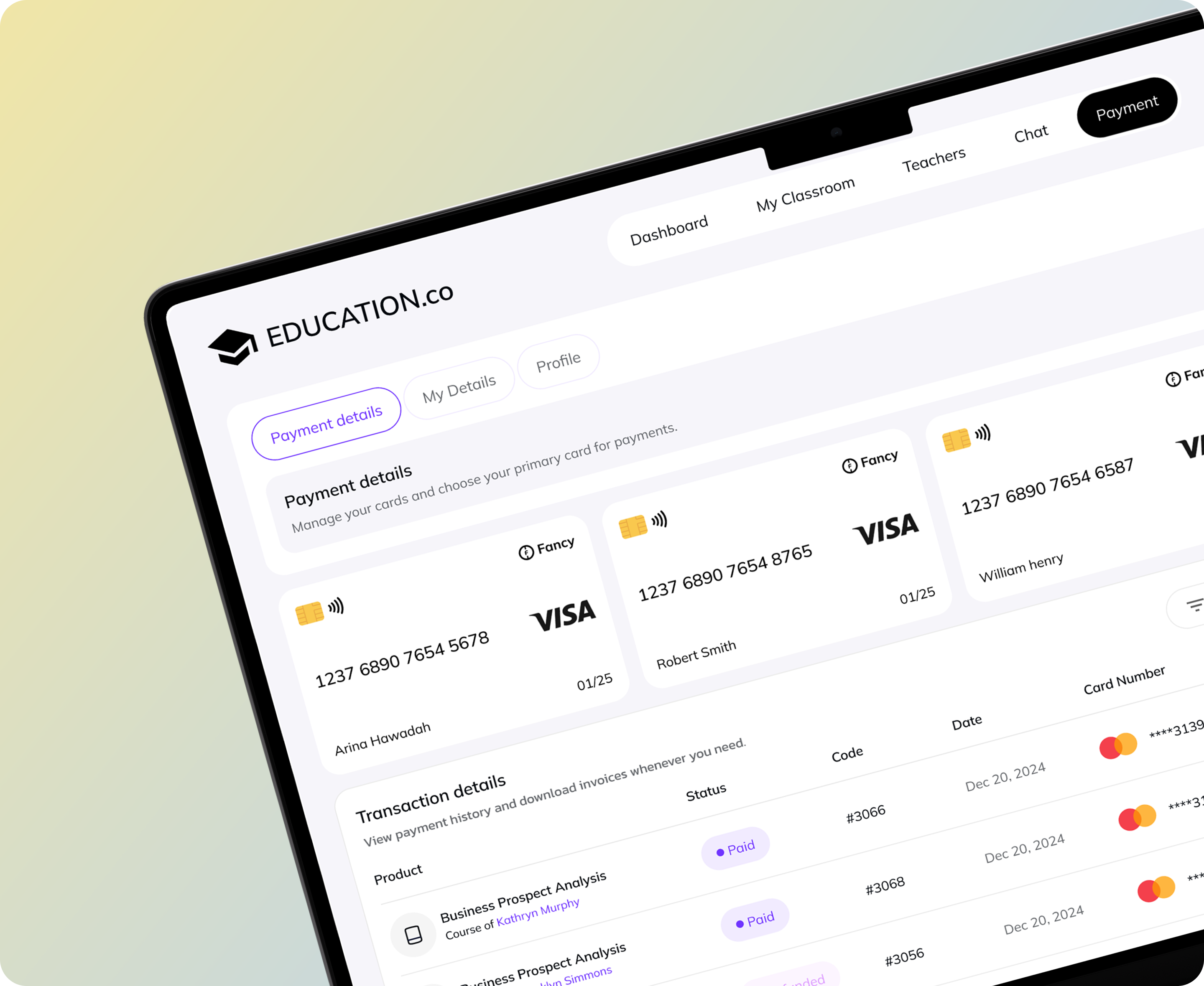 E-learning Education Dashboard UI/UX Design book courses dashboard design digital education e learning education educational platform learning platform online courses online learning online platform online school payment students teachers ui ux website design