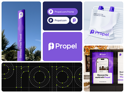 Propel: AI-powered Travel Planner Branding Design ai website booking brand design branding car booking filllodesign hotel booking identity identity design planner ride sharing tour travel trip website