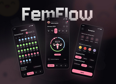 FemFlow || Period Tracker App app design cycle trend doctor health app medicine menstrual cycle menstruation mobile app design ovulation tracker period management period planner period tracker periods pregnancy pregnancy journey pregnancy planner pregnancy progress pregnancy tracking app ui ux woman health