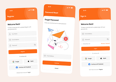 Too Good To Go- Sign up: Login: Forgot password Screen app change password create account forgot password input filed log in log out login login design login form login from login screen mobile app register reset password signin signup sing up ui ux