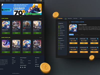 Top-Up Game UI Design figma gametopup landingpage topupgame uidesign website