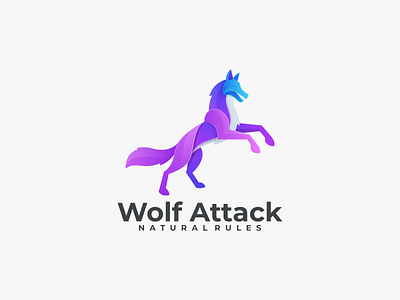 Wolf Attack animal logo app branding design graphic design icon illustration logo ui ux vector wolf coloring wolf icon wolf logo