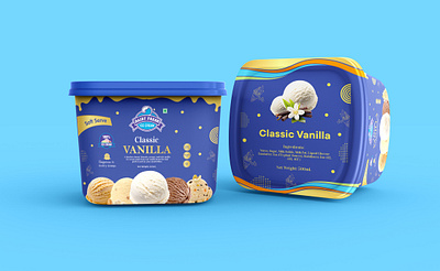 Dairy Fresh Vanilla Container/box Design box design brand design branding cone design graphic design ice cream box design ice cream container design ice cream packaging logo design packaging design product design vanilla ice cream design