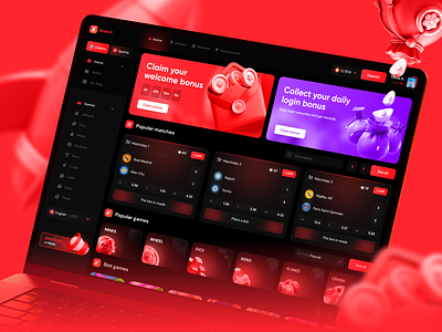 Casino Website - Sports Betting betting casino casino design casino interface casino ui casino website design gambling gambling design gambling interface gambling website homepage online sports sports betting sportsbook ui web web design website