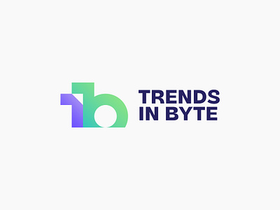 Trends In Byte - Modern Logo Design | TB, TIB app icon brand identity branding byte futeristic logo logo design logos minimalist nft simple tb tb logo tb mark tech logo tib tib mark trends trends in byte