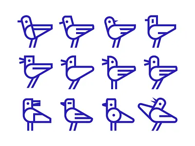 Bird icon explorations bird graphic design icon icon design iconography pictogram