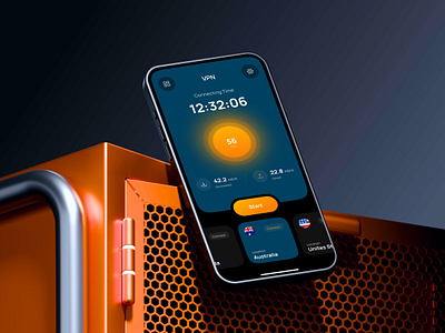 VPN Mobile App best app design best ui home screen mobile mobile app mobile app design mobile design modern app ui network security popular proxy secure server services social security ui vpn app vpn concept vpn mobile app