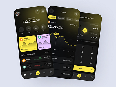 Crypto Wallet App UI Design app app design app ui app ui ux branding crypto app crypto wallet app cryptocurrency app design landing page money app money wallet app typography ui ux ux ui wallet app wallet app ux web 3.0