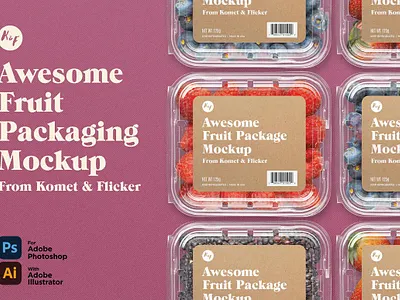 Awesome Fruit Packaging Mockup awesome fruit packaging mockup box box mockup box packaging box packaging mockup fruit fruit packaging mockup grocery mockup package package mockup packaging packaging mockup plastic box plastic packaging produce