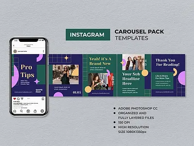 Green Fashion Instagram Carousel advertising carousel communication design green fashion instagram green fashion instagram carousel instagram instagram carousel instagram photo instagram template marketing media mobile post promotion sale slide social social media story