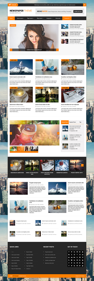 SKT NewsPaper Lite - WordPress News Theme Free blogger news wp theme