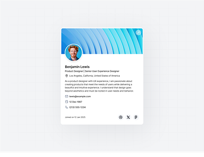 User Profile Card UI avatar component profile card profile card component profile card design profile card designs profile card figma profile card ui profile card ui design profile cards profile designs social account social profile ui profile card design user card user card design user details user info