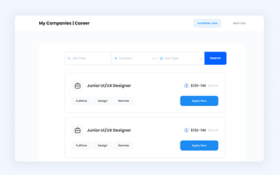 Careers Page Design careers page hiring job board jobs recruitment ui web website