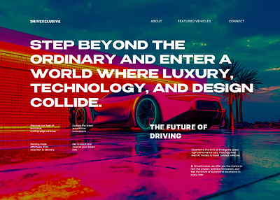 DriveXclusive adobe photoshop figma landing page ui ux web design