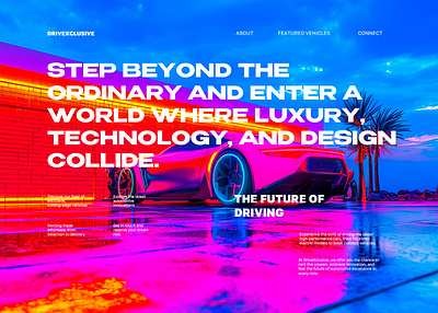 DriveXclusive figma landing page ui web design