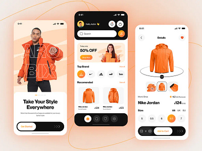 E-commerce Fashion App Design MD. Azbin Islam animation graphic design ui