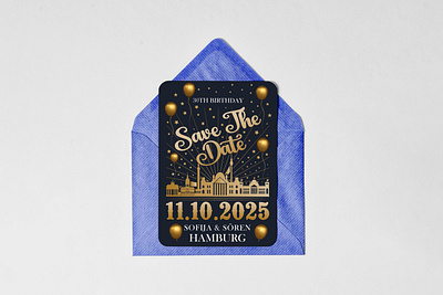 Hamburg Birthday Card design birthday brand identity branding card design graphic design hamburg illustration invitation card logo typography vector