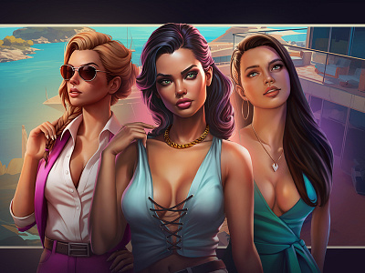 Custom Casino Characters with a Touch of Paradise beach theme branding casino design character design creative design custom characters digital art dribbble gambling game design graphic design illustration luxury design paradise uiux web design