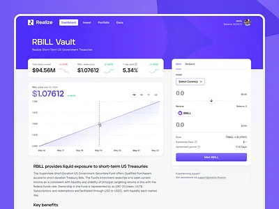 Realize Dashboard bill buy crypto dashboard data design finance graph modern money purple realize sell token trade trading ui ux web3