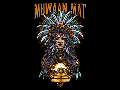 Mayan Girl Illustration tribal