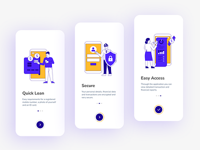 Quick Loan Onboarding animated figma animation design figma graphic design illustration motion graphics onboarding online loans quick loan ui vector