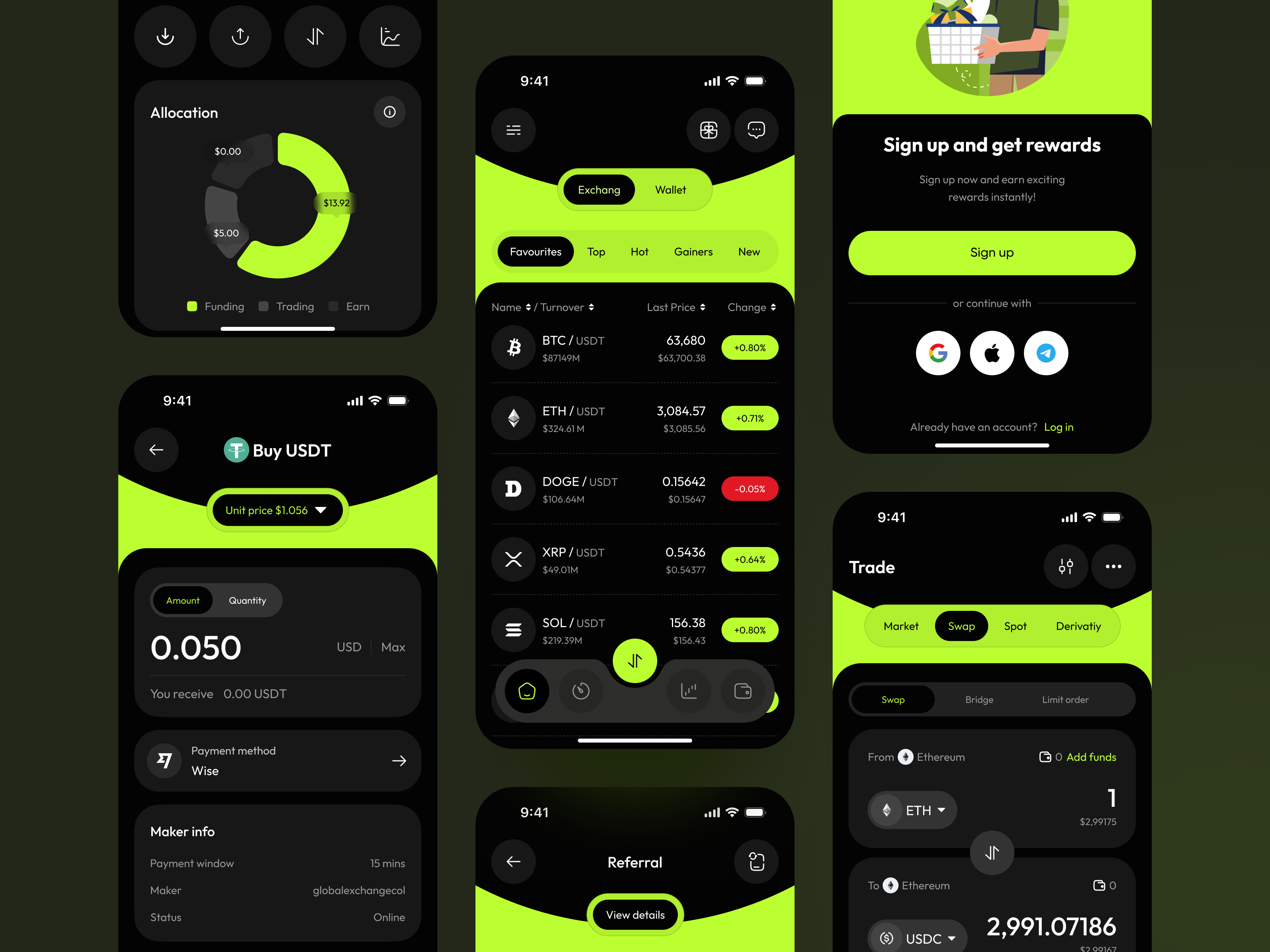 Example of Crypto Trading Mobile App Design 