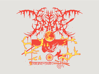 DRAMA Club band tee black metal brain dead illustration lettering metal shirt texture tshirt type