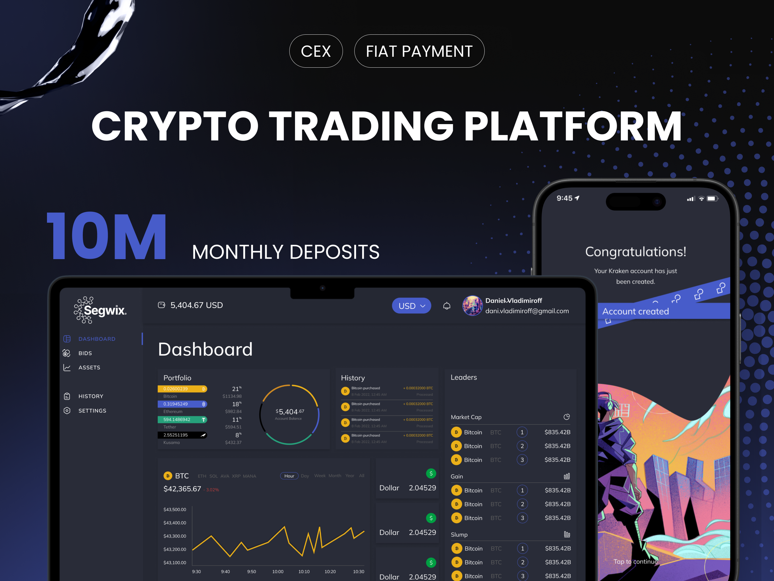 Crypto Trading Platform blockchain cex crypto crypto trading paltform digisol fintech trading platform ui ux web design
