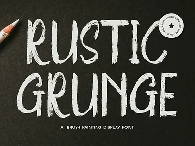 Rustic Grunge - SVG Brush Painting Display and underground themes brush display font distressed aesthetic font hand painted grunge typeface high energy handcrafted feel industrial and bold typography music album covers posters natural edges rough brush strokes rustic distressed lettering social media graphics marketing streetwear branding apparel textured brush script typeface typography urban street style font vintage