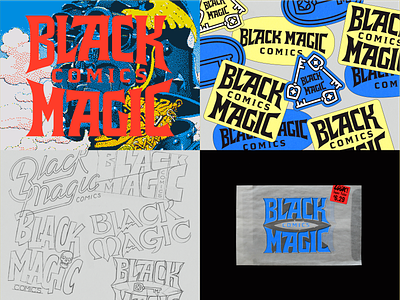 Black Magic Comics badge black magic branding comic book comics lettering magic retro sticker type vintage