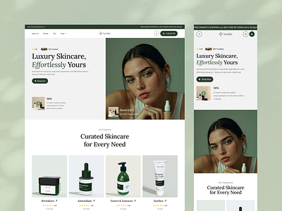 Verite - Timeless Elegance in Skincare Website clean landing page website luxury design luxury website minimalist nature skincare skincare design skincare design web skincare web skincare website design ui web design website design