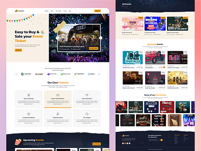 Event Ticket Saling Website UI/UX Design for Counter counter design event landing page ticket ticketing ui ui design uiux ux website design