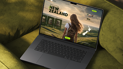 Kiwi Quest: New Zealand Unraveled design discover green interface landing product service startup travel trip ui ux website