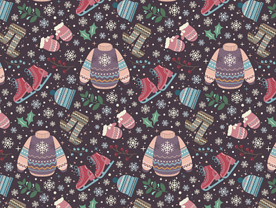 Winter Wonderland christmas design digital art digital arts digital illustration graphic design illustration merry christmas pattern pattern design seamless pattern surface pattern