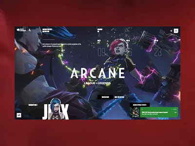 Arcane - Netflix animation arcane figma landing page league of legends riot games ui ux web design