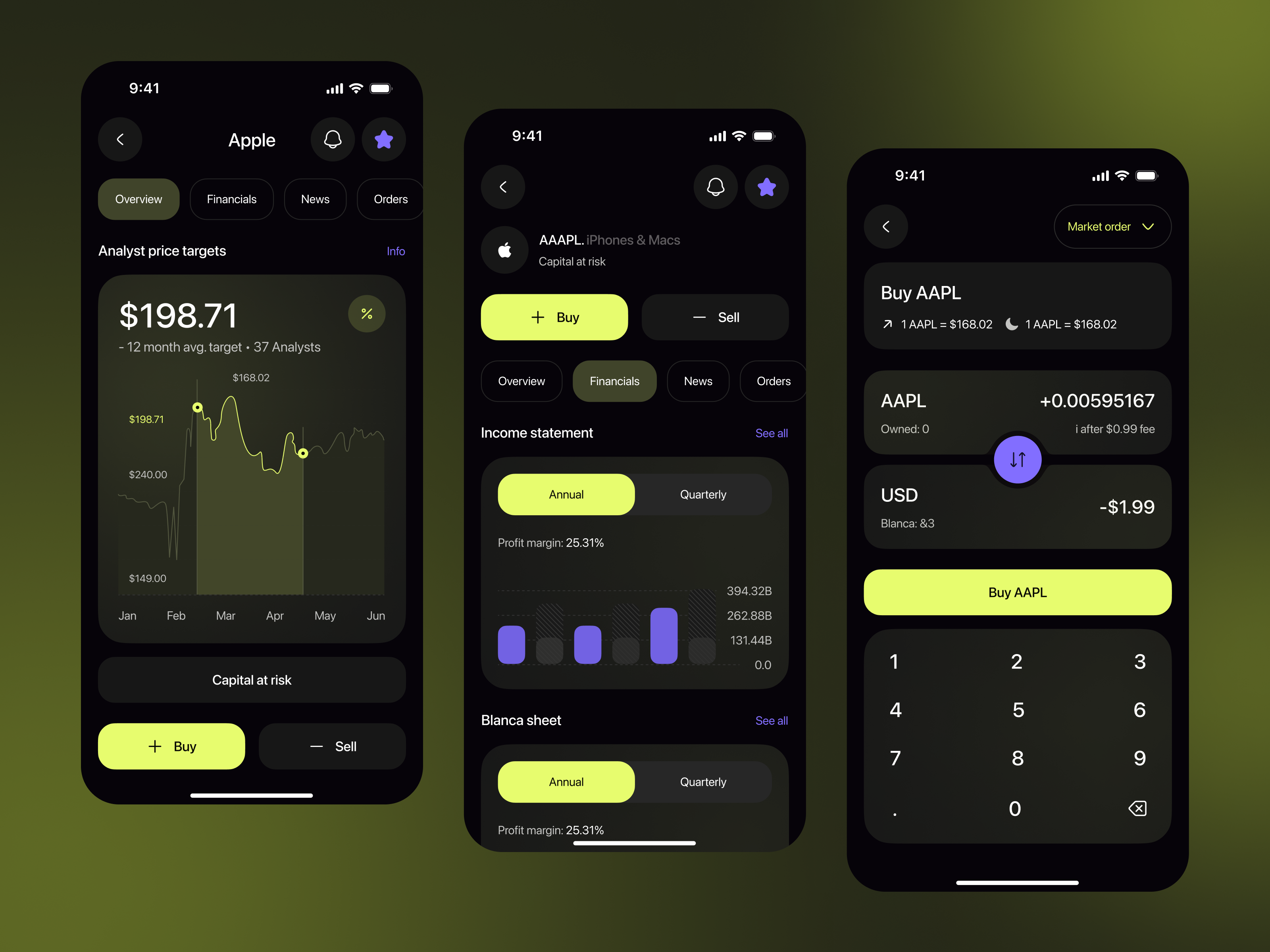Example of Crypto Mobile App Design 