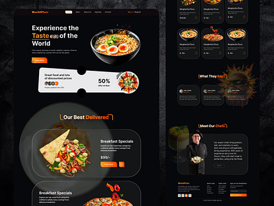 Restaurant Website Design UI 3d animation design food landing page ui ux website website design