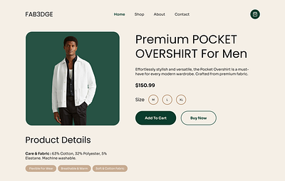 Minimalist & Modern E-commerce Product Page UI – FAB3DGE designinspiration ecommercedesign fashionwebsite minimaldesign onlineshopping productpage ui ux webdesign