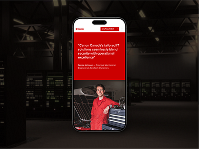 Canon IT Website canon components modular page red ui website