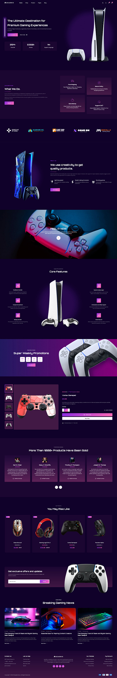 Gearnix - Single Product for Game Console WordPress Theme ecommerce elementor game console game devices game shop game website gaming gears gaming shop landing page shopify shopify theme single product tailwind css web design web development woocommerce woocommerce theme wordpress wordpress theme