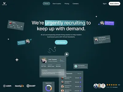 Virtue - Remote Hiring Solution Web UI Design layout design