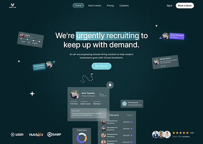 Virtue - Remote Hiring Solution Web UI Design layout design